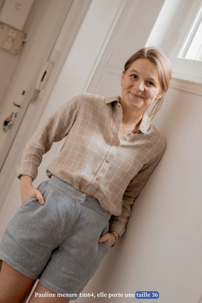 La chemise en lin pour femme à carreaux - Made in France