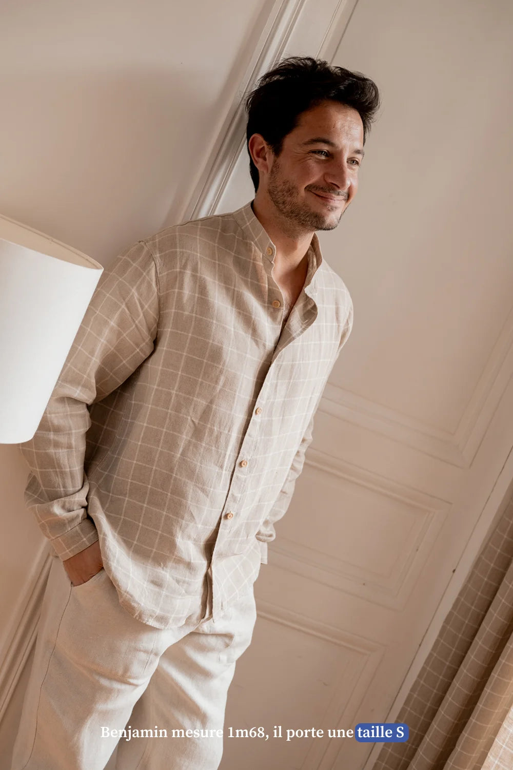 La chemise en lin carreaux homme - Made in France