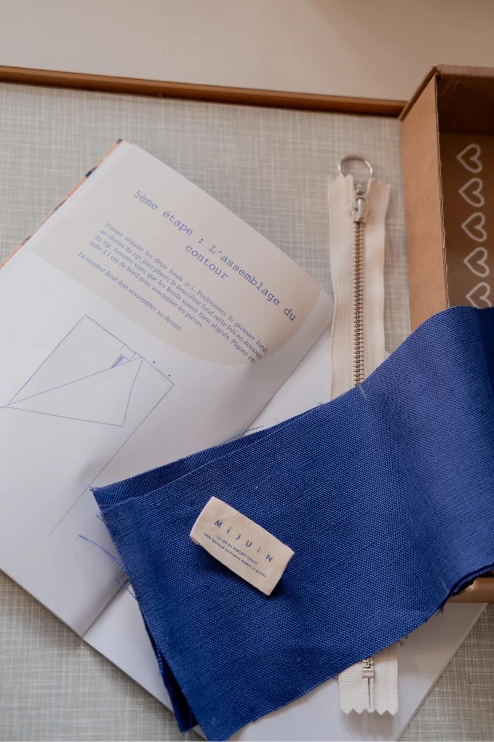 Kit de couture DIY trousse en lin - Made In France 