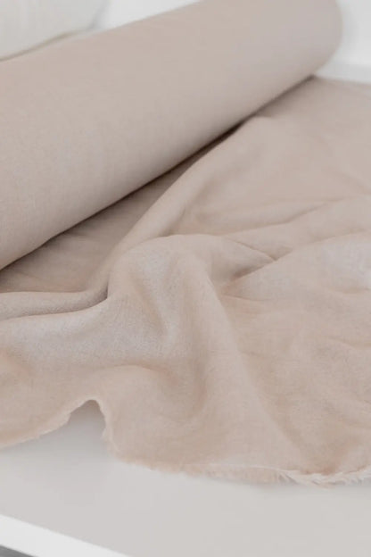 Tissu en 100% lin fin - beige