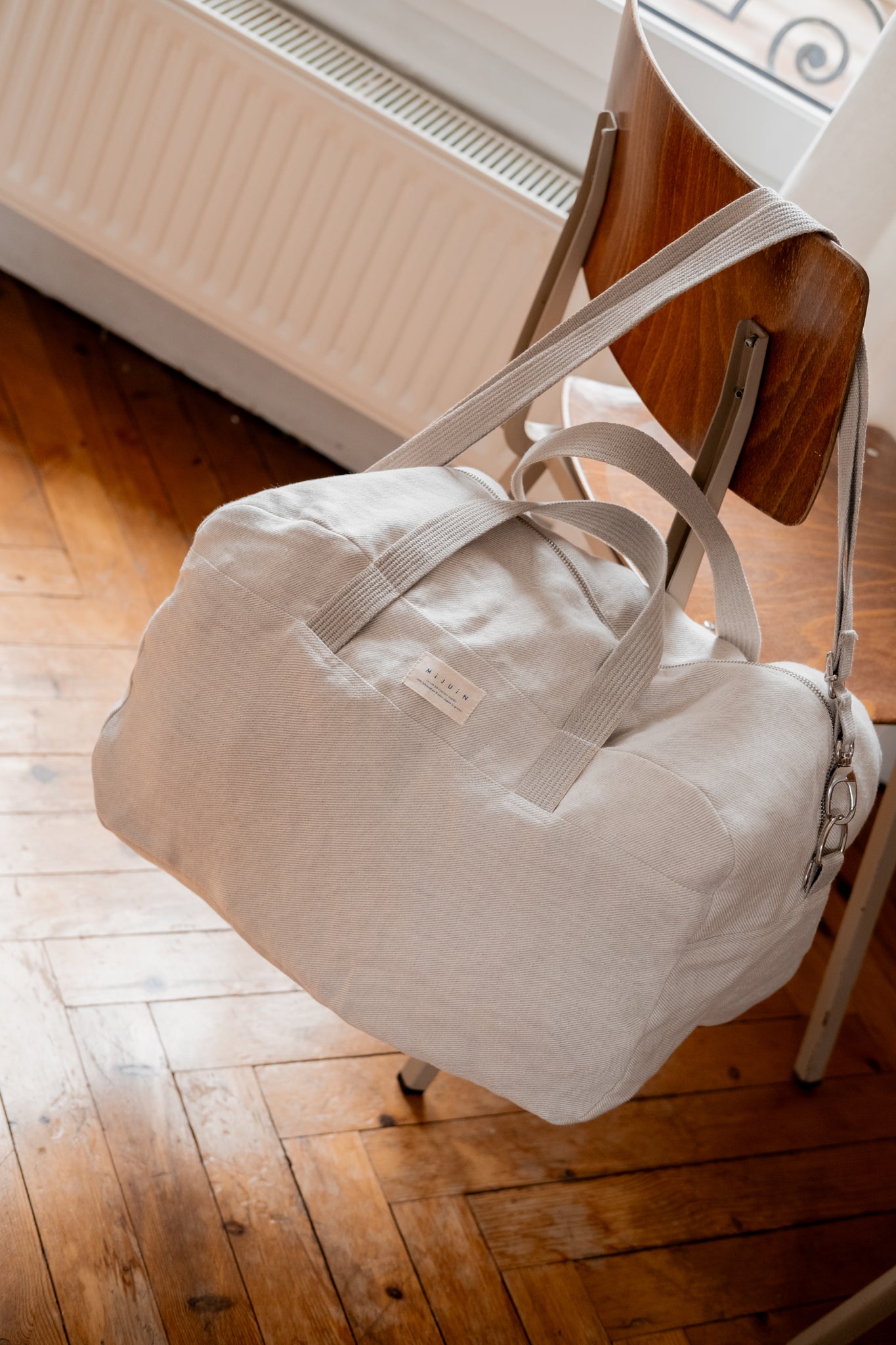 Le sac week-end beige en lin - cadeau Made in France