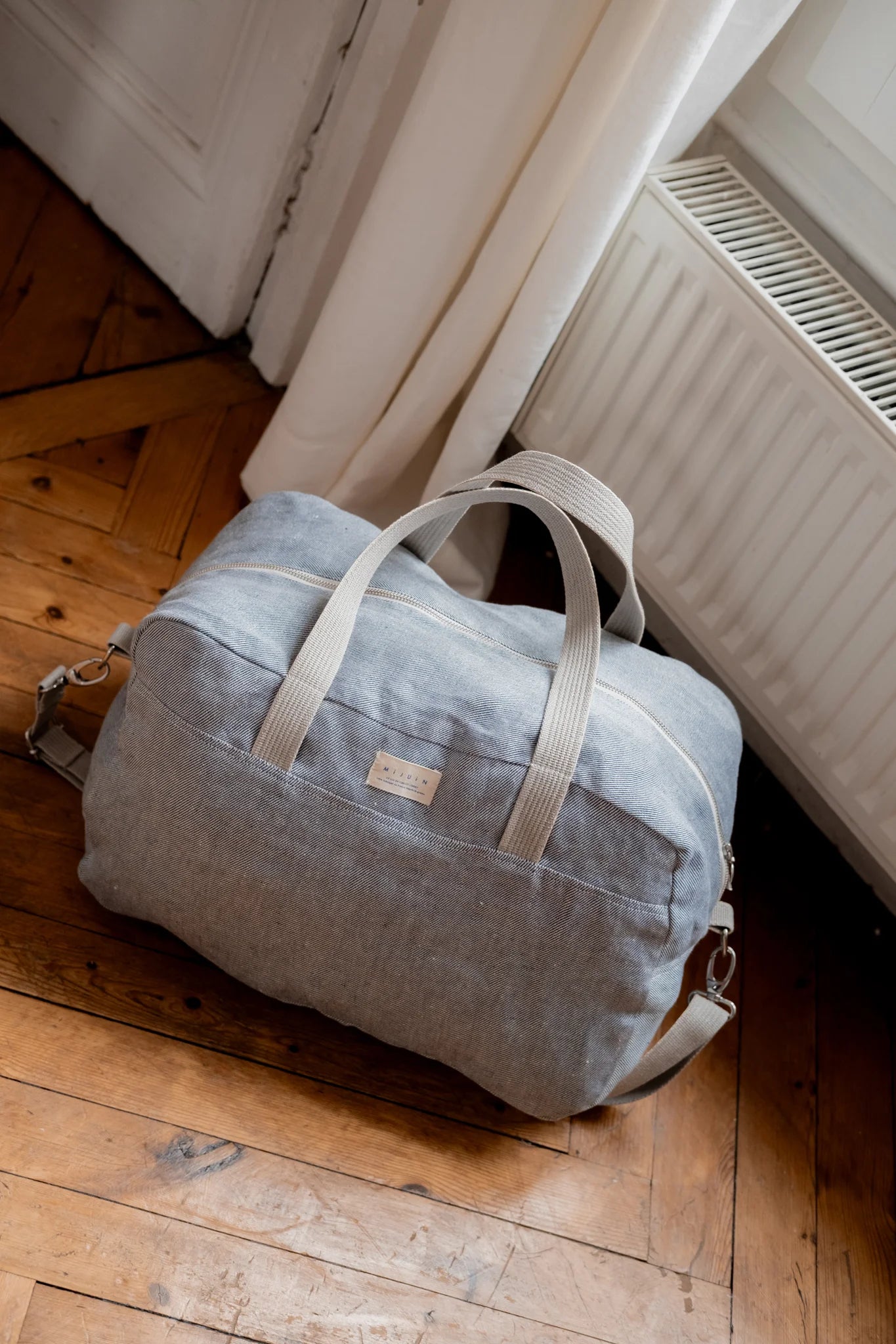 Le sac weekend bleu en lin - cadeau Made In France