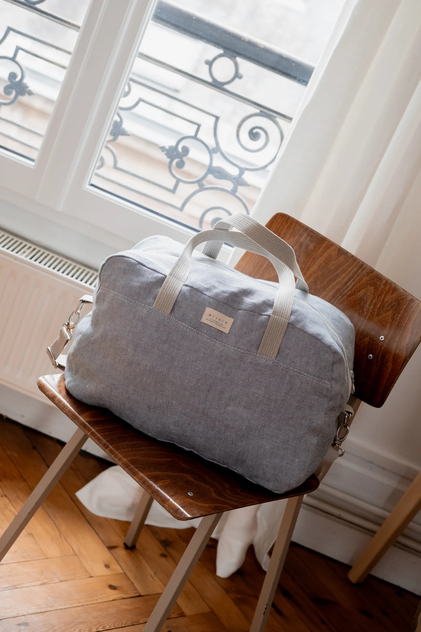 Le sac weekend bleu en lin - cadeau Made In France