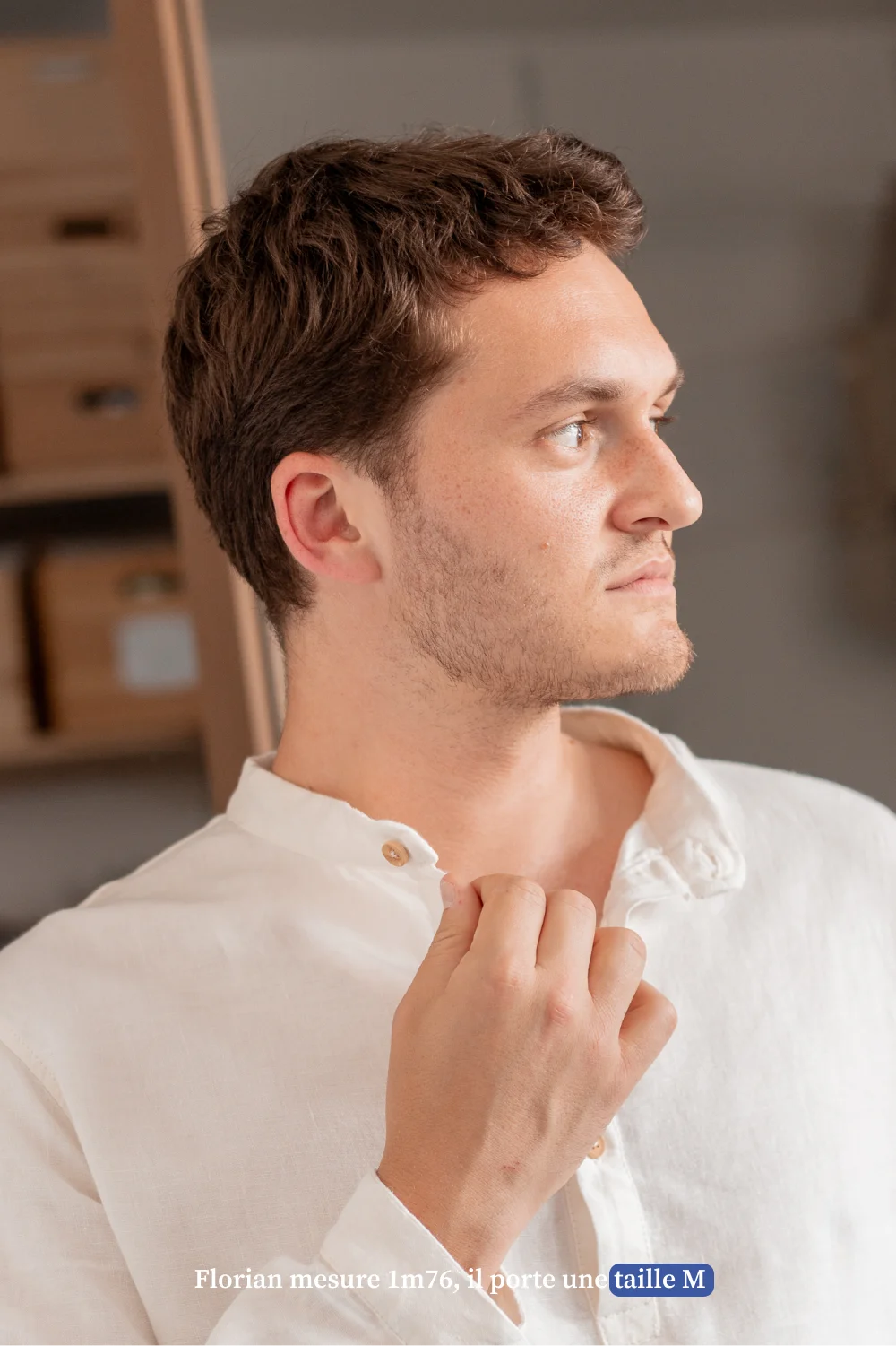 La tunique en lin blanche pour homme - fabriquée en France