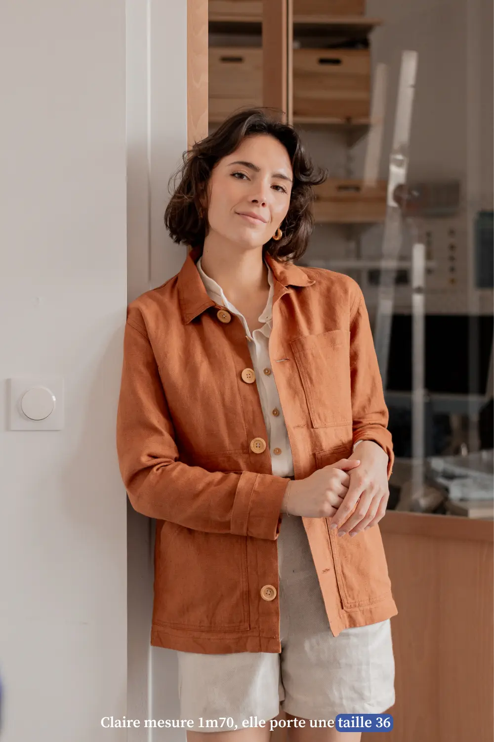 Veste de travail en lin pour femme - Made in France